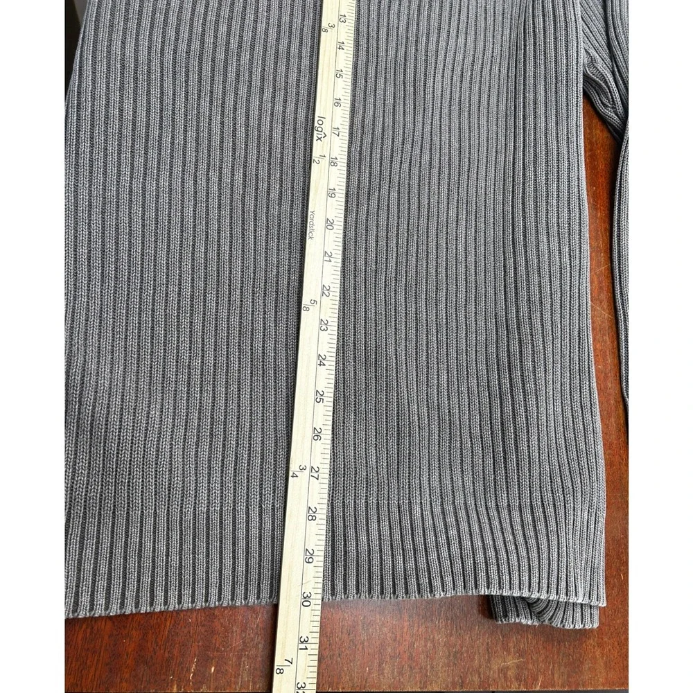 Debenhams Oversized Cotton Knit Sweater Mens M Brwn Ribbed Crewneck Y2K Timeless